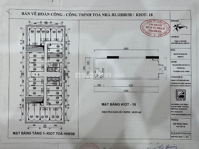Bán ki ốt khu đô thị thanh Hà kiot số 18 B1.2 HH03