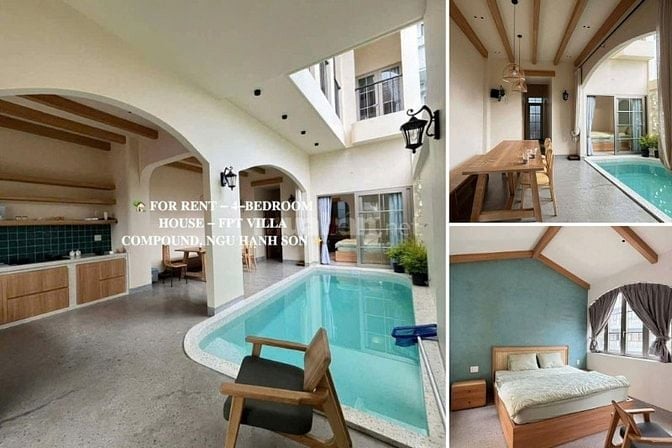 CHO THUÊ NHÀ NGUYÊN CĂN CÓ HỒ BƠI 4 PHÒNG NGỦ FULL NỘI THẤT VỊ TRÍ ĐẸP