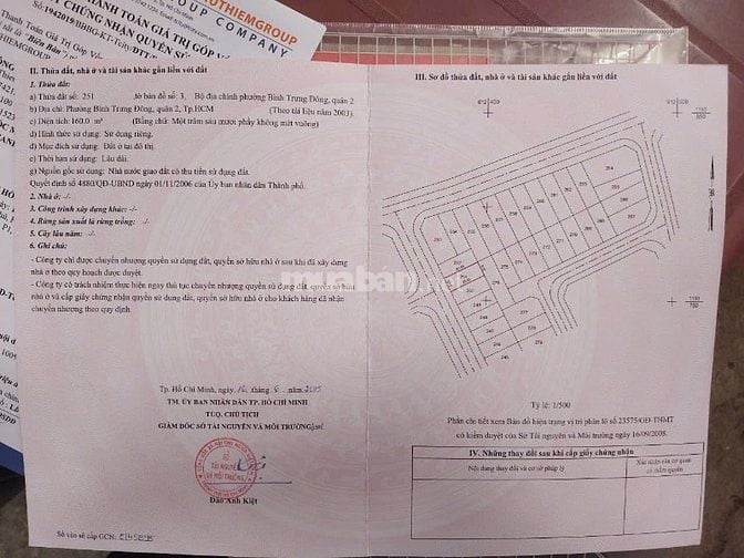 Bán đất Đông Thủ Thiêm đường Nguyễn Duy Trinh Quận 2 (160m2) 88 tr/m2
