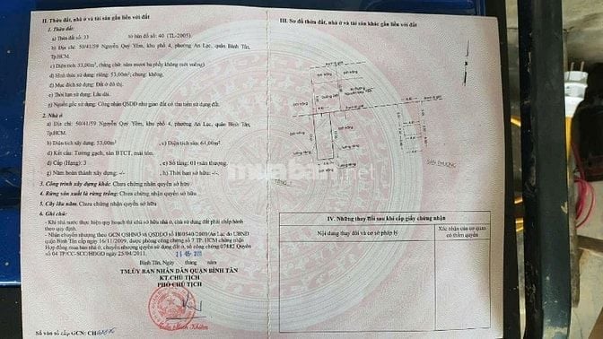 Bán nhà đường 12m Nguyễn Quý Yêm, Phường An Lạc Quận Bình Tân