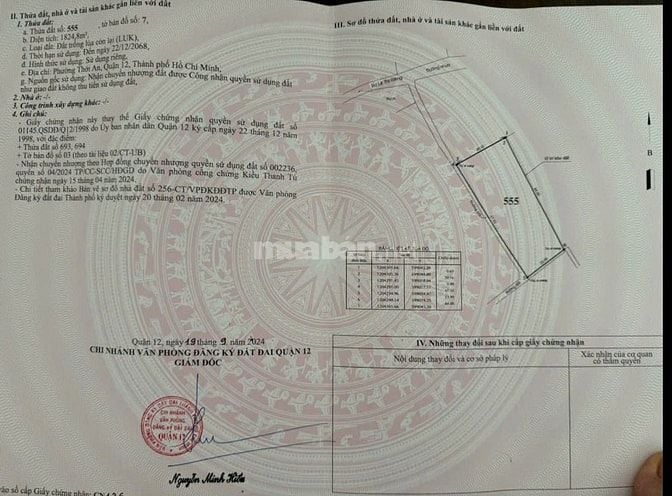 Bán đất DT 60x30m, 2 mặt đường phường Thới An, quận 12