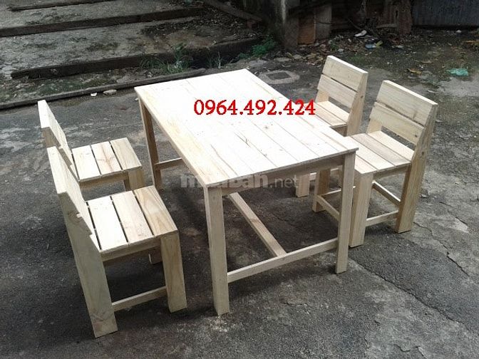 Xưởng đóng mới bàn ghế gỗ thông Pallet cho quán cafe, nhà hàng và văn 34650218 Xưởng đóng mới bàn ghế gỗ thông Pallet cho quán cafe, nhà hàng và văn