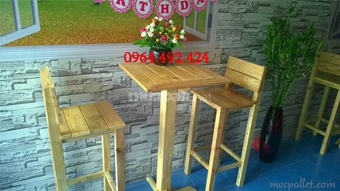Xưởng đóng mới bàn ghế gỗ thông Pallet cho quán cafe, nhà hàng và văn 34650218 Xưởng đóng mới bàn ghế gỗ thông Pallet cho quán cafe, nhà hàng và văn