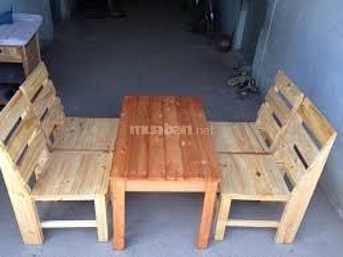 Xưởng đóng mới bàn ghế gỗ thông Pallet cho quán cafe, nhà hàng và văn 34650218 Xưởng đóng mới bàn ghế gỗ thông Pallet cho quán cafe, nhà hàng và văn