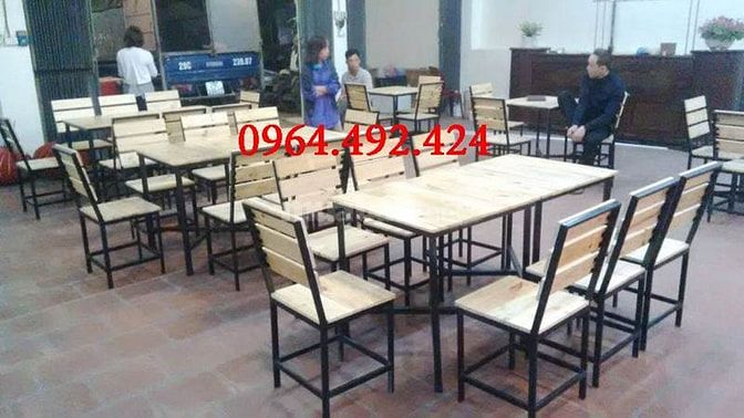 Xưởng đóng mới bàn ghế gỗ thông Pallet cho quán cafe, nhà hàng và văn 34650218 Xưởng đóng mới bàn ghế gỗ thông Pallet cho quán cafe, nhà hàng và văn