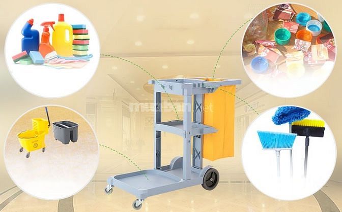 Xe đẩy dọn bàn bằng nhựa 3 tầng