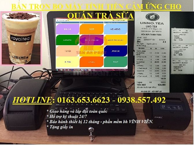 Trọn bộ máy tính tiền cảm ứng cho quán trà sữa ở Hà Tĩnh 45236847 Trọn bộ máy tính tiền cảm ứng cho quán trà sữa ở Hà Tĩnh
