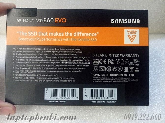 Ổ cứng laptop Samsung SSD 860 Evo 250GB 2.5-Inch SATA III 47004474 Ổ cứng laptop Samsung SSD 860 Evo 250GB 2.5-Inch SATA III