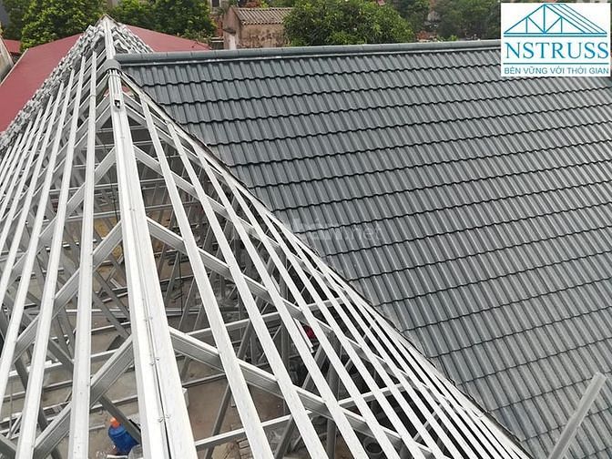 Thi công kèo thép siêu nhẹ cho mái nhà lợp ngói tại hòa bình 55766978 Thi công kèo thép siêu nhẹ cho mái nhà lợp ngói tại hòa bình