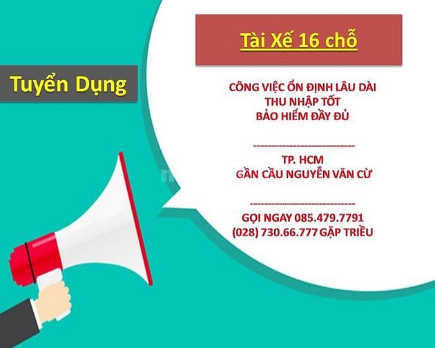 Cần tuyển Tài Xế 16 chỗ chở học sinh, nhân viên tại TP.HCM 55979343 Cần tuyển Tài Xế 16 chỗ chở học sinh, nhân viên tại TP.HCM