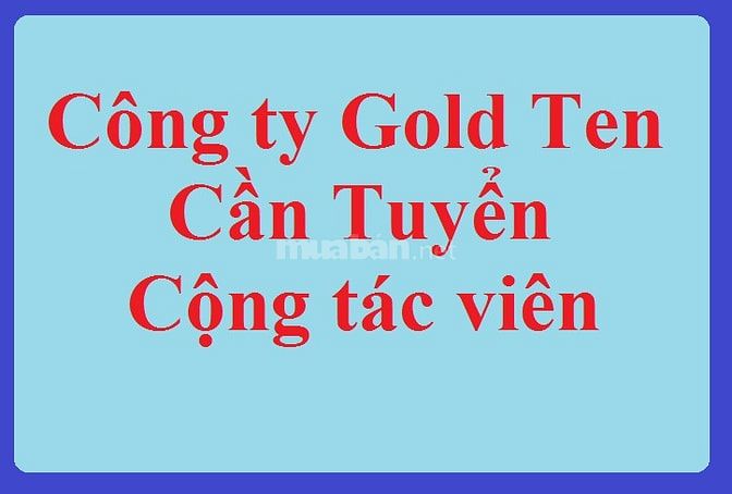 Công ty CP Quốc Tế Gold Ten - cần tuyển cộng tác viên 56146282 Công ty CP Quốc Tế Gold Ten - cần tuyển cộng tác viên