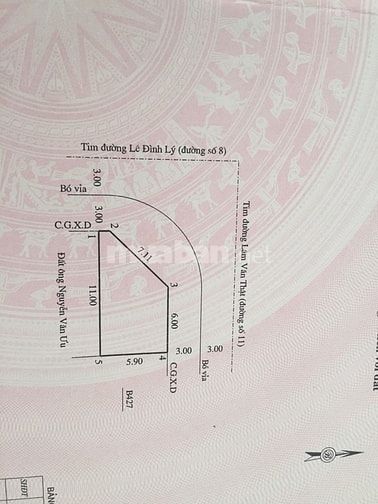 Bán lô đất 2 mặt đường Lê Đình Lý - Lâm Văn Thật. DT 52,8m2. 2,7 tỷ 56203084 Bán lô đất 2 mặt đường Lê Đình Lý - Lâm Văn Thật. DT 52,8m2. 2,7 tỷ