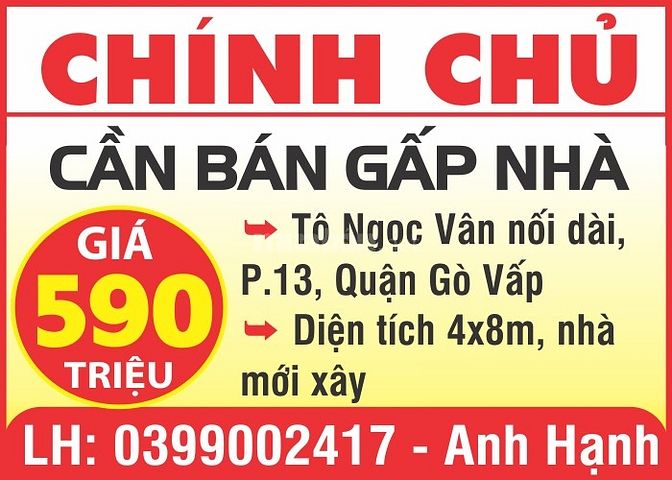 Kẹt tiền bán gấp nhà Tô Ngọc Vân nối dài, Q.Gò Vấp, mới xây 56304717 Kẹt tiền bán gấp nhà Tô Ngọc Vân nối dài, Q.Gò Vấp, mới xây