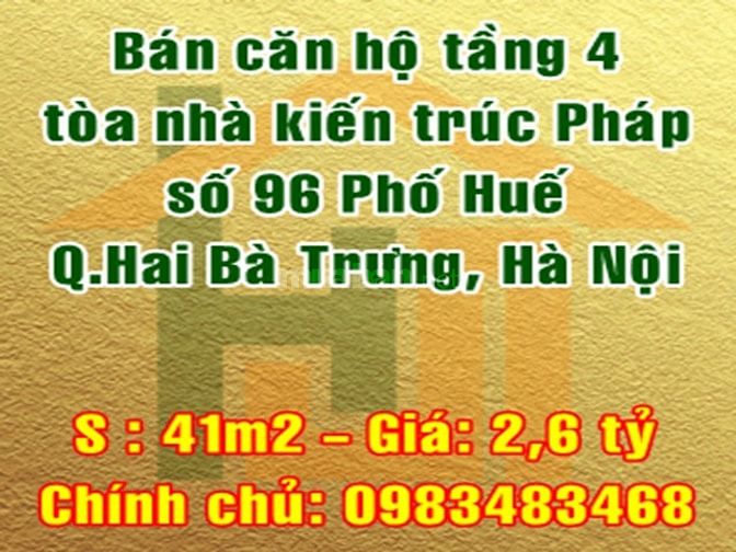 Bán căn hộ tầng 4, số 96 Phố Huế, Quận Hai Bà Trưng, Hà Nội 56827059 Bán căn hộ tầng 4, số 96 Phố Huế, Quận Hai Bà Trưng, Hà Nội