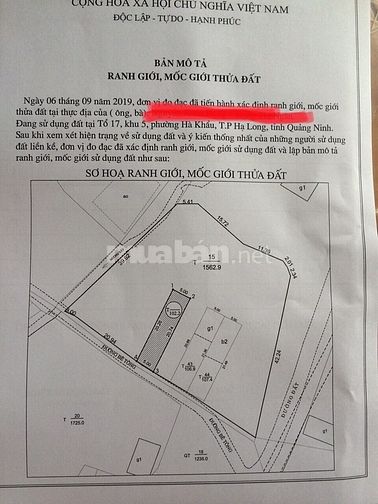 Bán lô đất Khu 5 Phường Hà Khẩu TP Hạ Long, diện tích 100m2, MT 5m. 56896892 Bán lô đất Khu 5 Phường Hà Khẩu TP Hạ Long, diện tích 100m2, MT 5m.