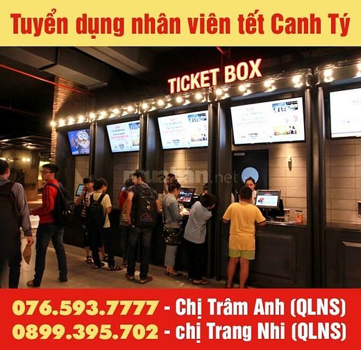 Hệ thống rạp phim tuyển nhân viên thời vụ tết, 35K/giờ 57185995 Hệ thống rạp phim tuyển nhân viên thời vụ tết, 35K/giờ