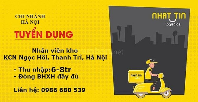 Nhân viên Kho - KCN Ngọc Hồi, Thanh Trì, Hà Nội 52467351 Nhân viên Kho - KCN Ngọc Hồi, Thanh Trì, Hà Nội