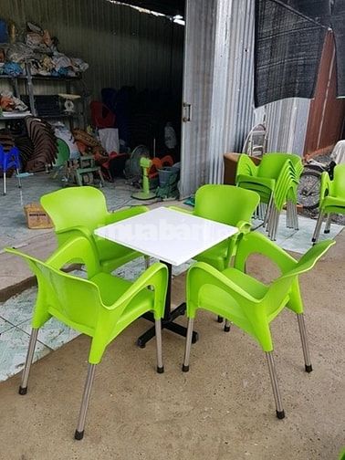 Bàn ghế cafe nhựa chân inox giá tại xưởng 53250156 Bàn ghế cafe nhựa chân inox giá tại xưởng