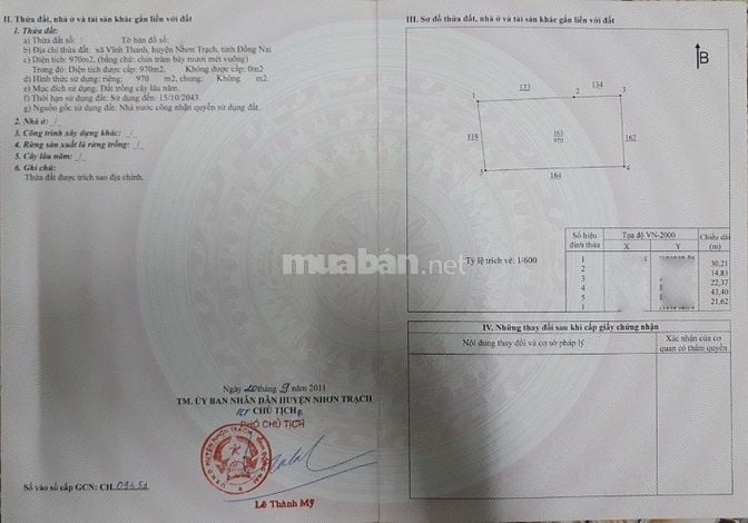 Bán lô đất Vĩnh Thanh, Nhơn Trạch 630tr/970m2 53502818 Bán lô đất Vĩnh Thanh, Nhơn Trạch 630tr/970m2
