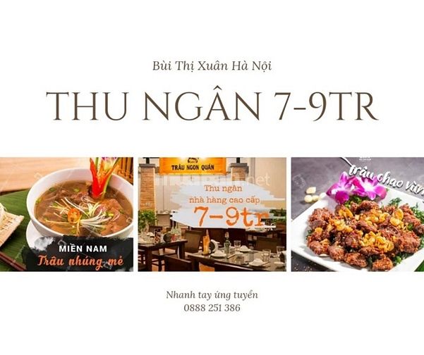 Thu ngân hệ thống nhà hàng cao cấp Bùi Thị Xuân 53808942 Thu ngân hệ thống nhà hàng cao cấp Bùi Thị Xuân