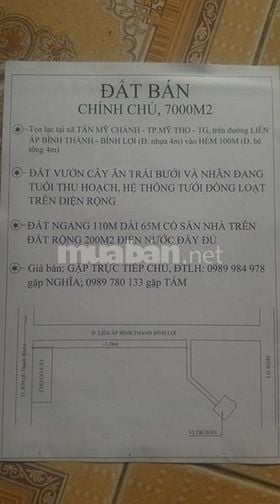 Bán đất vườn có sẵn nhà xã Trung Mỹ Chánh - Mỹ Tho, giá chỉ 1,3tr/m2 53821415 Bán đất vườn có sẵn nhà xã Trung Mỹ Chánh - Mỹ Tho, giá chỉ 1,3tr/m2