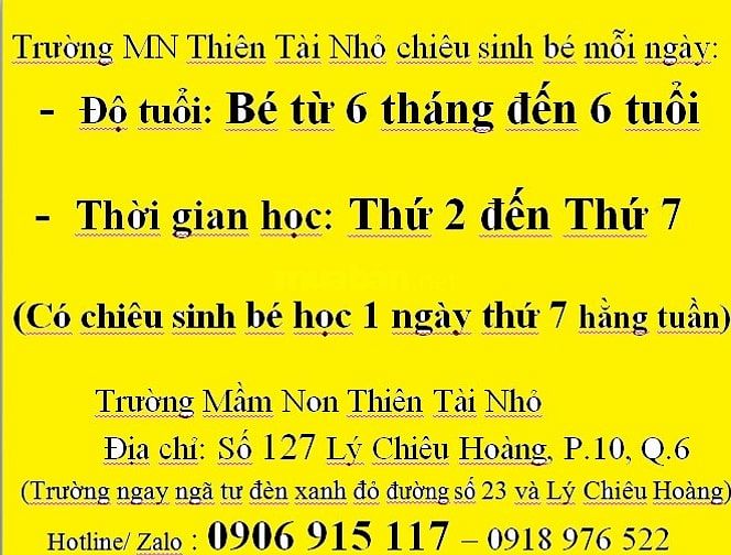 Trường mầm non Thiên Tài Nhỏ tuyển sinh bé từ 6 tháng đến 6 tuổi 53844677 Trường mầm non Thiên Tài Nhỏ tuyển sinh bé từ 6 tháng đến 6 tuổi