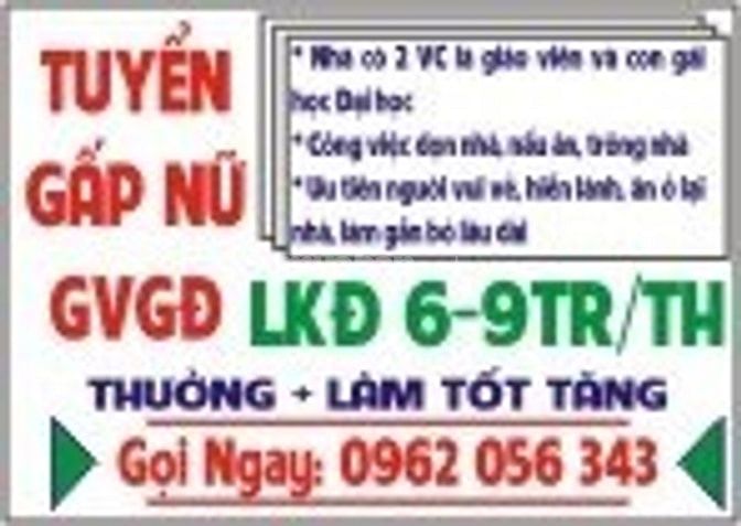 TUYỂN NỮ GIÚP VIỆC NHÀ CC có 2VC+con gái học ĐH lương 6-9tr/th 53964872 TUYỂN NỮ GIÚP VIỆC NHÀ CC có 2VC+con gái học ĐH lương 6-9tr/th