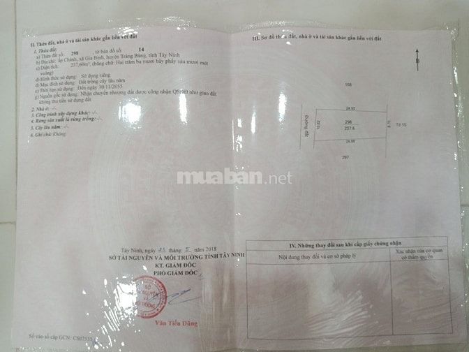 Bán 237m2 Ấp Chánh Xã Gia Bình,Trảng Bàng,Tây Ninh 540 triệu 53983433 Bán 237m2 Ấp Chánh Xã Gia Bình,Trảng Bàng,Tây Ninh 540 triệu