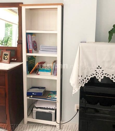 Tủ kệ sách gỗ màu trắng 60 x 180cm 54000186 Tủ kệ sách gỗ màu trắng 60 x 180cm