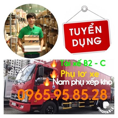 Tuyển gấp tài xế phụ xe giao hàng Nam bốc xếp 54376856 Tuyển gấp tài xế phụ xe giao hàng Nam bốc xếp
