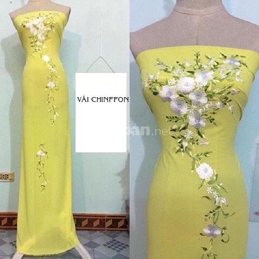 Vải áo dài thêu vi tính Long An 54455371 Vải áo dài thêu vi tính Long An