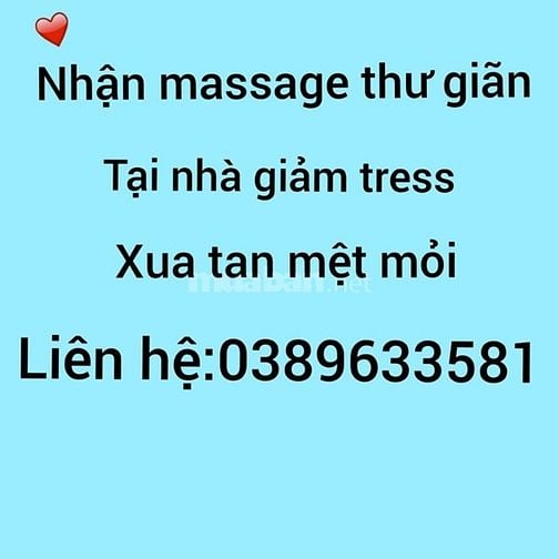 Nhận làm masage thư giãn, xua tan mệt mỏi tại nhà 54610784 Nhận làm masage thư giãn, xua tan mệt mỏi tại nhà