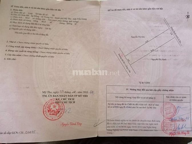 Bán đất nền thổ cư 100% Trung An TP Mỹ Tho 54700228 Bán đất nền thổ cư 100% Trung An TP Mỹ Tho