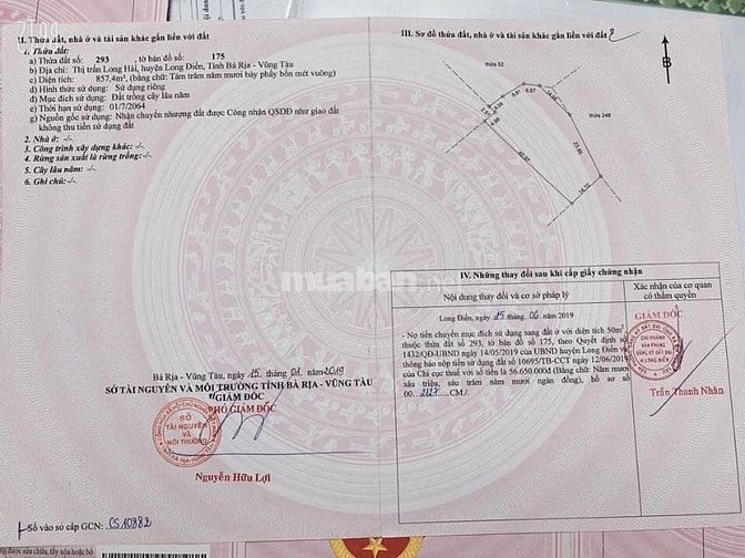 Đất TT Long Hải- Bà Rịa - Vũng Tàu Giá Chỉ 3tr5/m2 54830294 Đất TT Long Hải- Bà Rịa - Vũng Tàu Giá Chỉ 3tr5/m2