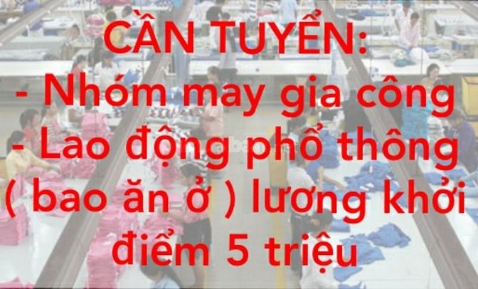 Cần tuyển NHÓM MAY GIA CÔNG - LAO ĐỘNG PHỔ THÔNG( bao ăn ở ) 54954796 Cần tuyển NHÓM MAY GIA CÔNG - LAO ĐỘNG PHỔ THÔNG( bao ăn ở )