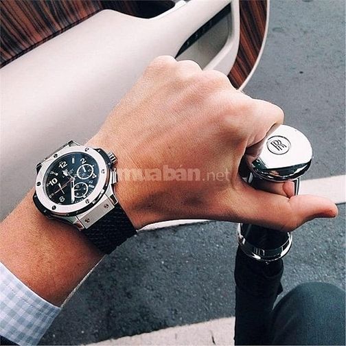 Đồng hồ Hublot cơ dây da đẹp cho anh em