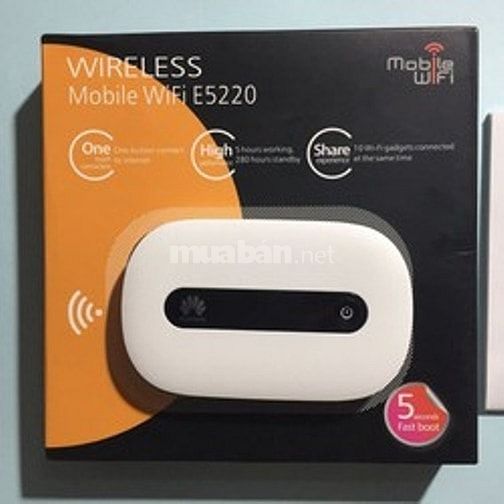 Router Wifi di động Mobile E5220 chuẩn 4G tốc độ cao 55296808 Router Wifi di động Mobile E5220 chuẩn 4G tốc độ cao