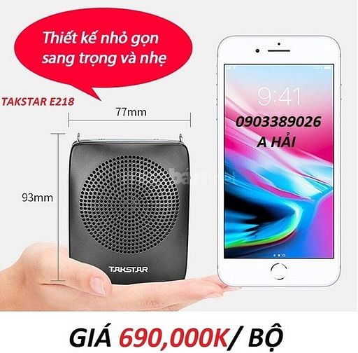 Máy trợ giảng mini đeo hông Takstar E218 hỗ trợ bluetooth xa đến 10m 55444615 Máy trợ giảng mini đeo hông Takstar E218 hỗ trợ bluetooth xa đến 10m