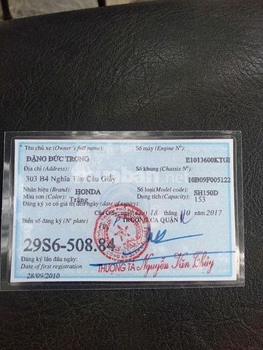 Bán xe SH 150cc nhập khẩu 2010, màu trắng, nguyên bản từ A-Z 55449948 Bán xe SH 150cc nhập khẩu 2010, màu trắng, nguyên bản từ A-Z