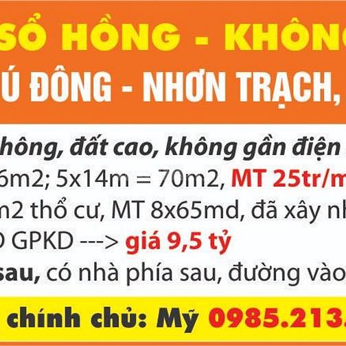 Bán gấp sổ hồng không quy hoạch, thổ cư 100% Phú Đông Nhơn Trạch ĐNai 58092947 Bán gấp sổ hồng không quy hoạch, thổ cư 100% Phú Đông Nhơn Trạch ĐNai