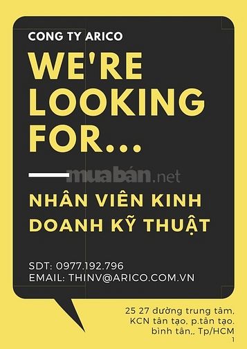 Tuyển nhân viên kinh doanh kỹ thuật 58224725 Tuyển nhân viên kinh doanh kỹ thuật