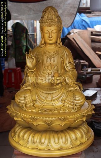 Tượng Quan âm Bồ tát gỗ đẹp, có hồn 58667208 Tượng Quan âm Bồ tát gỗ đẹp, có hồn