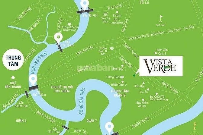 Cho thuê căn hộ Vista Verde 2PN NT đẹp mới giá 10tr/th