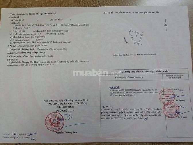 Chính chủ cần bán gấp đất có 3 mặt giáp đường, phường Mỹ Đình 2 58932546 Chính chủ cần bán gấp đất có 3 mặt giáp đường, phường Mỹ Đình 2