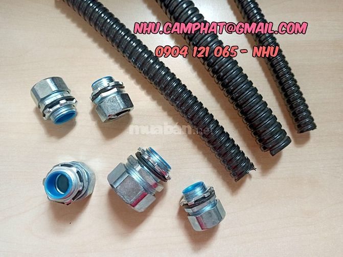 Ống ruột gà lõi thép kín nước luồn dây điện kèm Phụ kiện