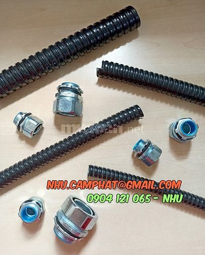 Ống ruột gà lõi thép kín nước luồn dây điện kèm Phụ kiện