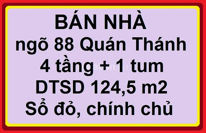 Bán nhà 4 tầng + 1 tum, ngõ 88 phố Cửa Bắc, phường Quán Thánh, Ba Đình 59531030 Bán nhà 4 tầng + 1 tum, ngõ 88 phố Cửa Bắc, phường Quán Thánh, Ba Đình