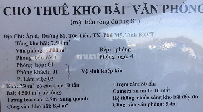 Cho thuê kho bãi đầy đủ tiện ích diện tích 7500m 59928866 Cho thuê kho bãi đầy đủ tiện ích diện tích 7500m