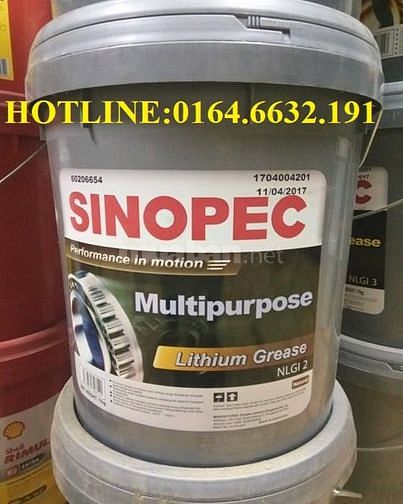 Mỡ Chịu Nhiệt Sinopec Lithium Grease NLGI2 xô 17Kg 60133310 Mỡ Chịu Nhiệt Sinopec Lithium Grease NLGI2 xô 17Kg