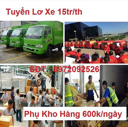 Cần Tài Xế Chạy Xe Tải Nhẹ và Phụ Xe Phụ Kho 60180539 Cần Tài Xế Chạy Xe Tải Nhẹ và Phụ Xe Phụ Kho